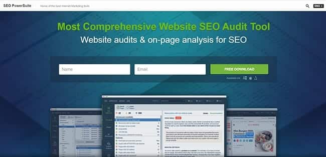 Página de inicio de la herramienta de auditoría SEO PowerSuite de SEO