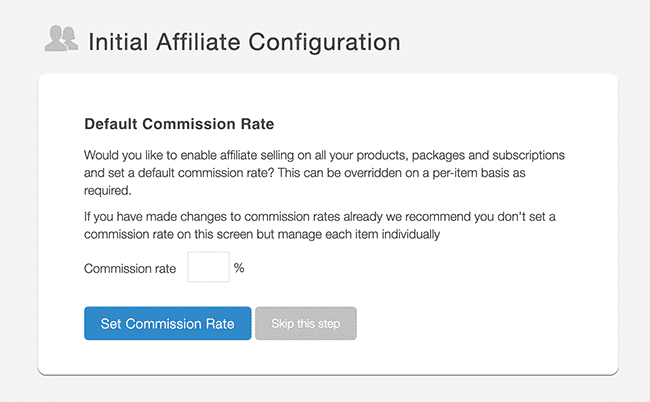 configuración de afiliados